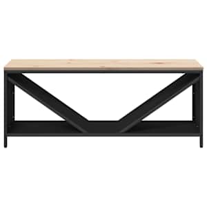 Stojan na palivové dřevo s dřevěnou horní deskou černý - obrázek 6