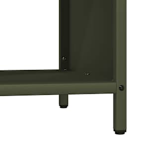 Stojan na palivové dřevo s dřevěnou horní deskou olivově zelený - obrázek 9