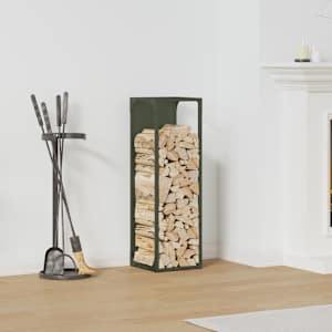 Stojalo za drva Olive Green 25x25x80 cm Hladno valjano jeklo