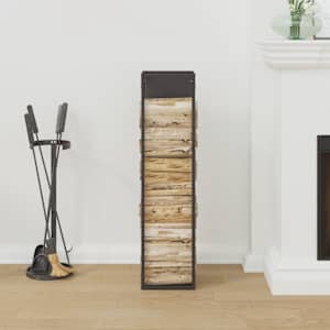 vidaXL Firewood Rack Black 25x25x100 cm Cold-rolled steel