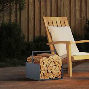 Stojalo za drva antracitno 40x40x40 cm hladno valjano jeklo