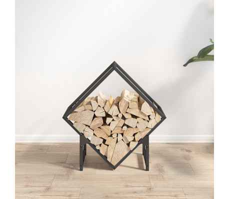 vidaXL Vedst&auml;ll svart 50x25x50 cm kallvalsat st&aring;l