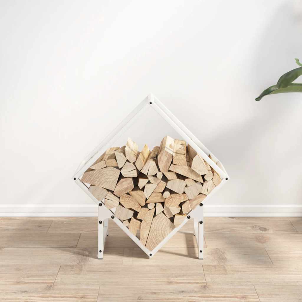 vidaXL Brandhoutrek 50x25x50 cm koudgewalst staal wit afbeelding