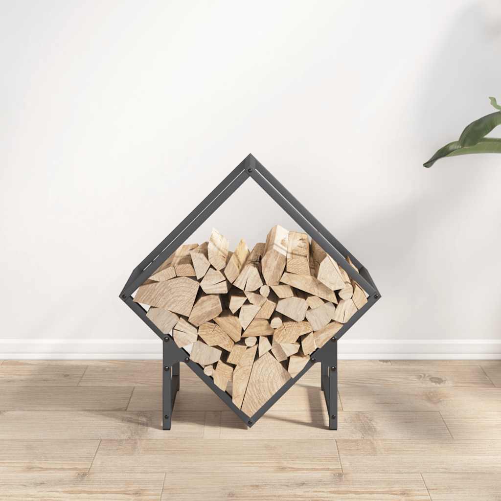 vidaXL antracitszürke hidegen hengerelt acél tűzifatároló 50x25x50 cm