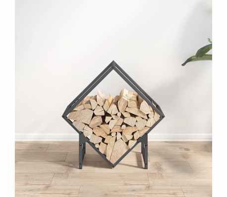 vidaXL Brandhoutrek 50x25x50 cm koudgewalst staal antracietkleurig