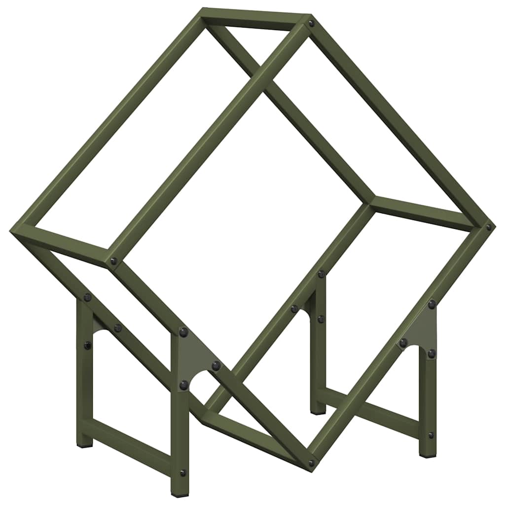 vidaXL Stojan na palivové drevo olivovo zelená 50x25x50 cm