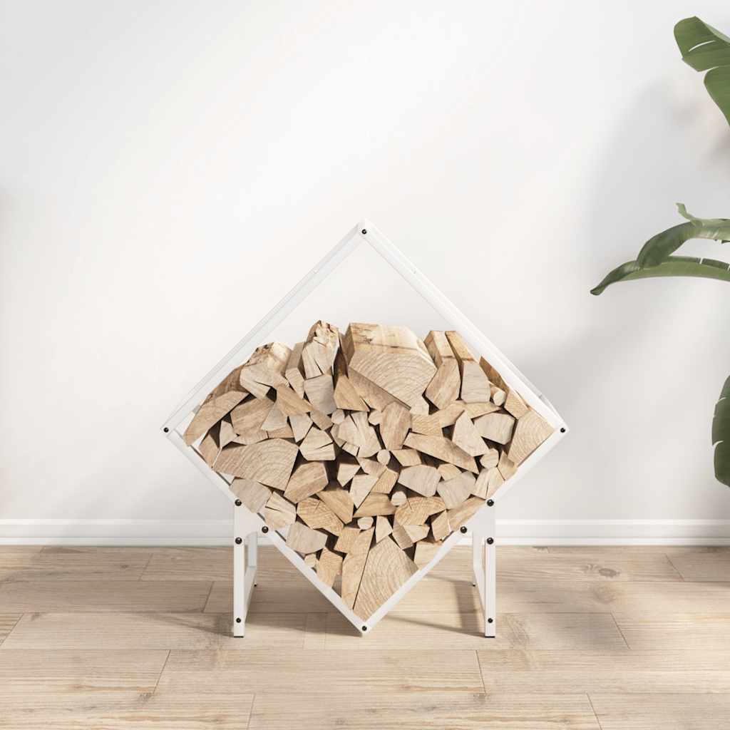 vidaXL Brandhoutrek 60x25x60 cm koudgewalst staal wit afbeelding
