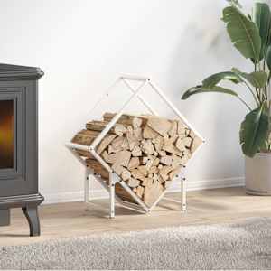 Stojalo za drva White 60x25x60 cm Hladno valjano jeklo