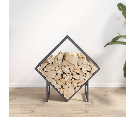 vidaXL Portant de bois chauffage anthracite 60x25x60 cm
