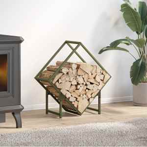 Stojalo za drva Olive Green 60x25x60 cm Hladno valjano jeklo
