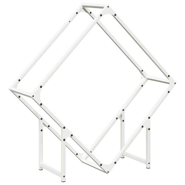 vidaXL k&uuml;ttepuude rest, valge, 80x25x80 cm, k&uuml;lmvaltsitud teras