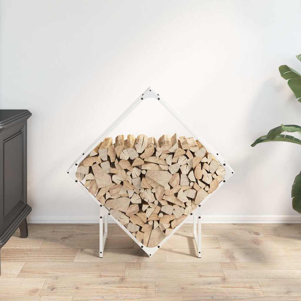 vidaXL Brandhoutrek 80x25x80 cm koudgewalst staal wit afbeelding