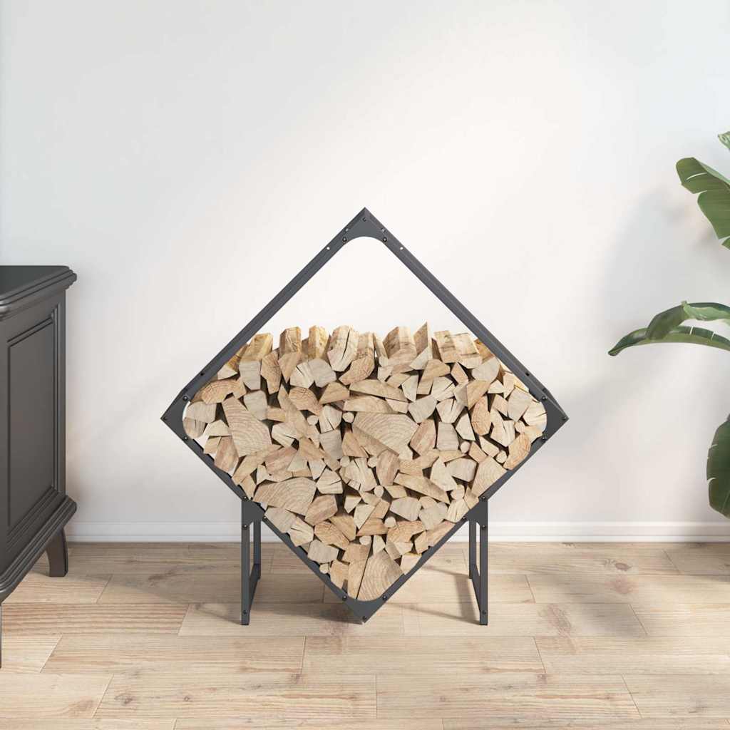 vidaXL Brandhoutrek 80x25x80 cm koudgewalst staal antracietkleurig afbeelding