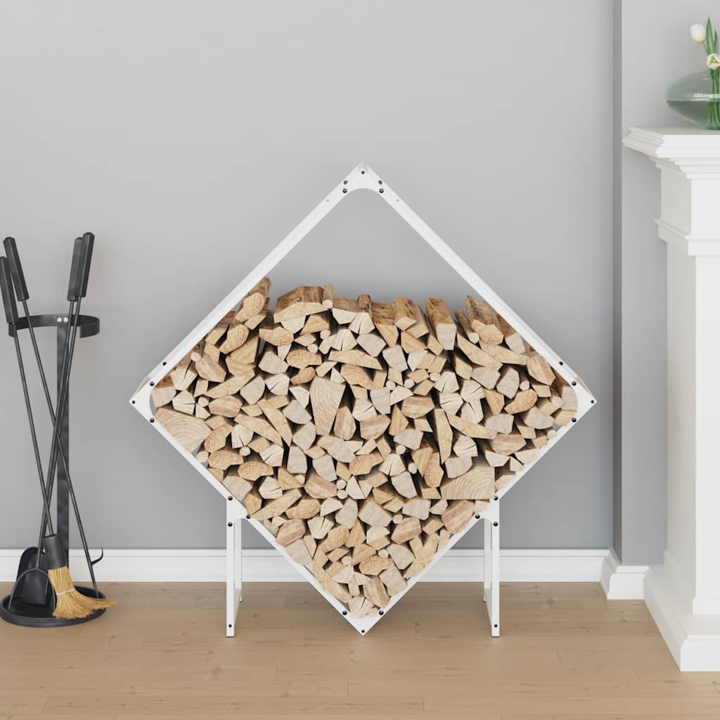 vidaXL Brandhoutrek 100x25x100 cm koudgewalst staal wit afbeelding