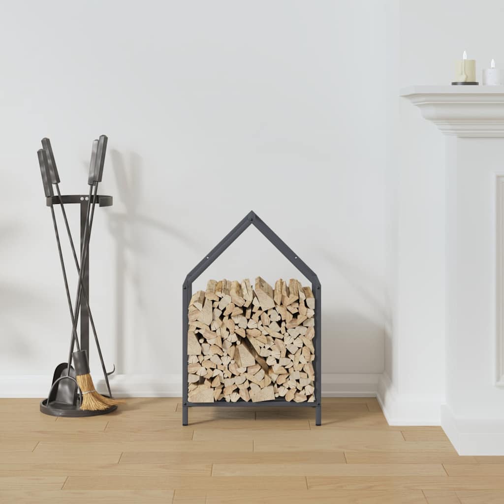 vidaXL antracitszürke hidegen hengerelt acél tűzifatároló 40x25x60 cm