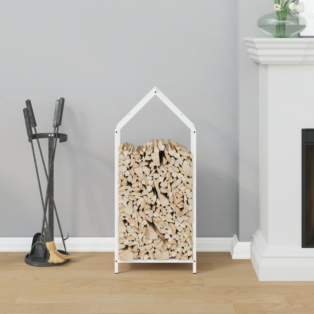 vidaXL fehér hidegen hengerelt acél tűzifatároló 40x25x90 cm