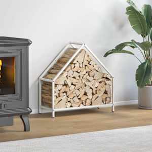 Stojalo za drva White 60x25x60 cm Hladno valjano jeklo