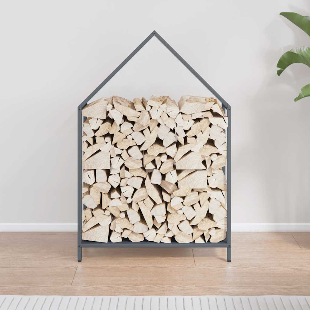 vidaXL antracitszürke hidegen hengerelt acél tűzifatároló 60x25x90 cm
