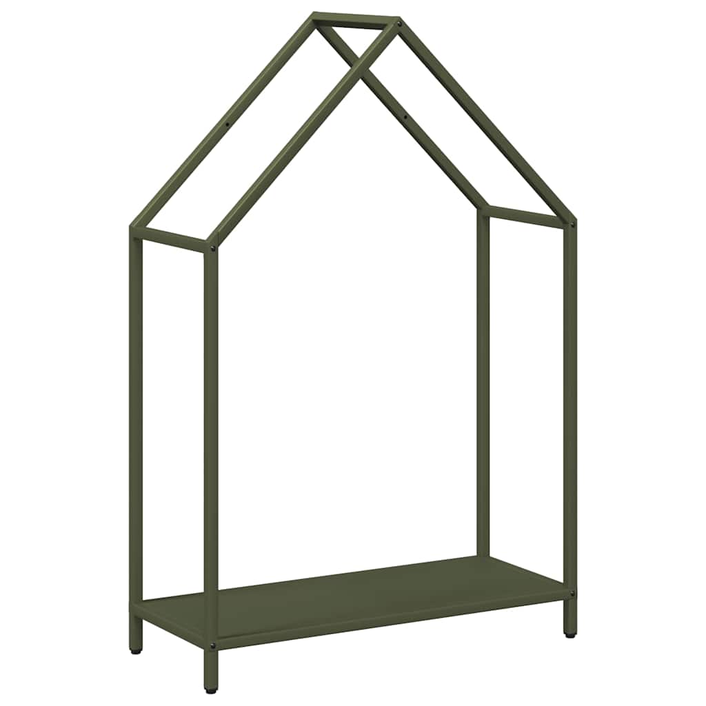 vidaXL Stojan na palivové drevo olivovo zelená 60x25x90 cm