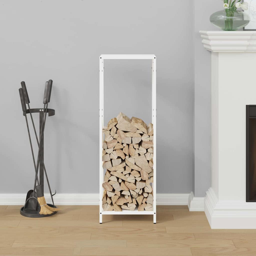 vidaXL fehér hidegen hengerelt acél tűzifatároló 34x25x100 cm