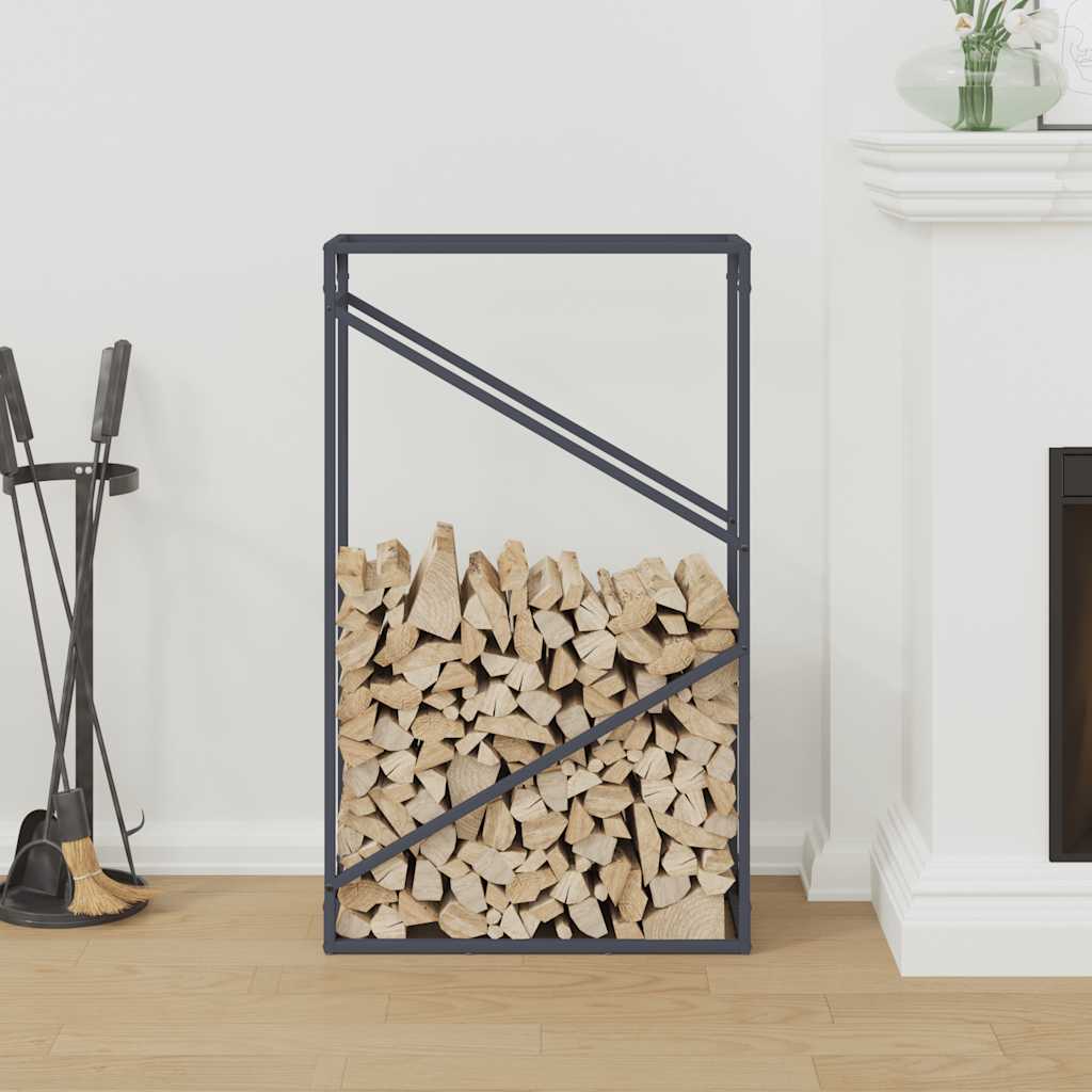 vidaXL Brandhoutrek 60x25x100 cm koudgewalst staal antracietkleurig afbeelding