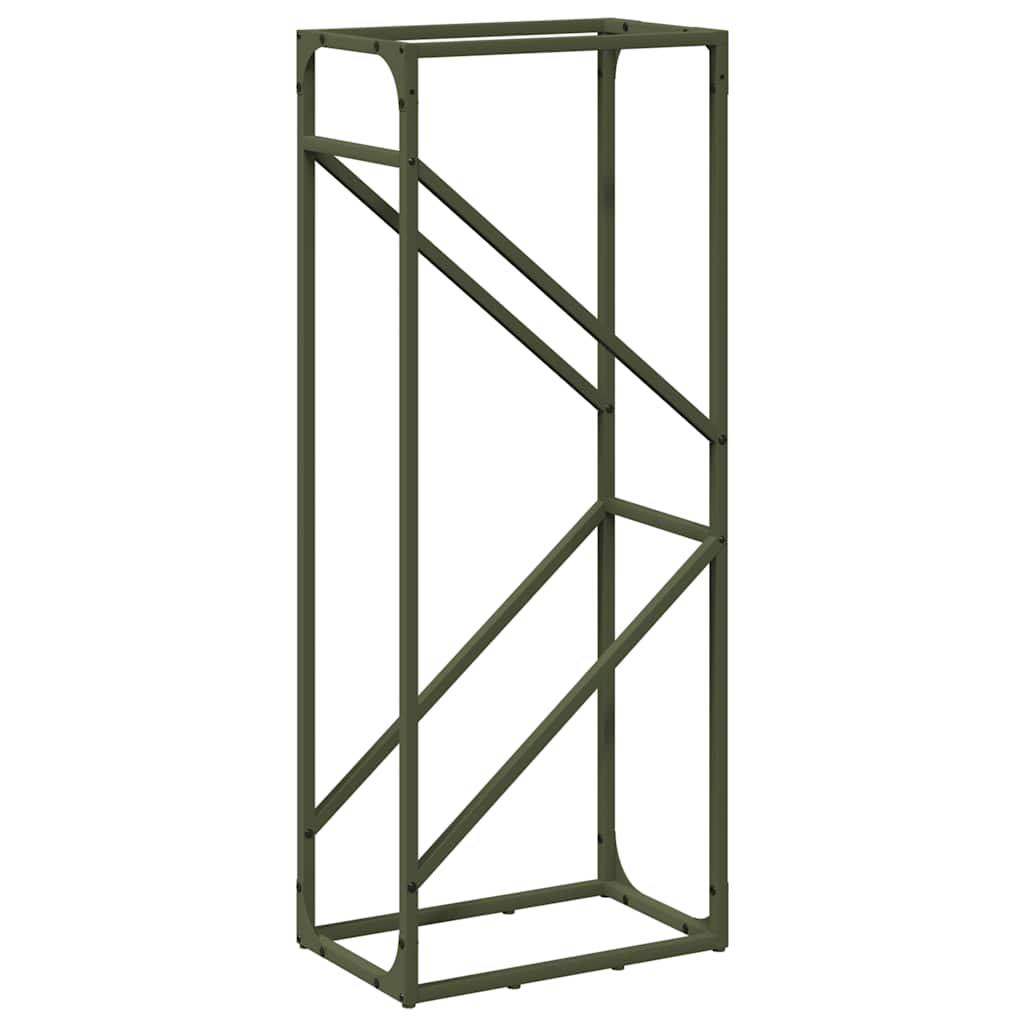 vidaXL Stojan na palivové drevo olivovo zelená 40x25x100 cm