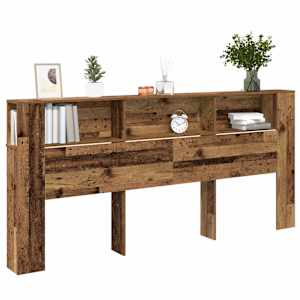 Čelo postele se skříňkou Staré dřevo 220 x 18,5 x 102,5 cm - obrázek 3
