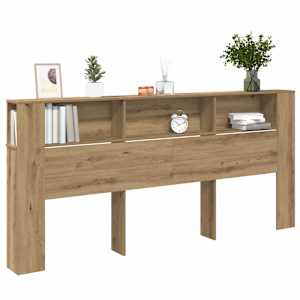 Čelo postele se skříňkou Artisanový dub kompozitní dřevo - obrázek 3