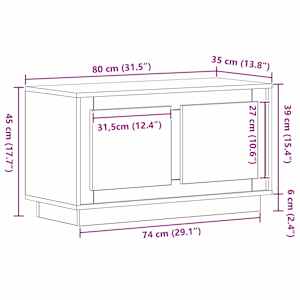 Televizní skříň Staré dřevo 80 x 35 x 45 cm Kompozitní dřevo - obrázek 11