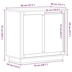Servírovací skříň Staré dřevo 80 x 40 x 75 cm kompozitní dřevo - obrázek 11