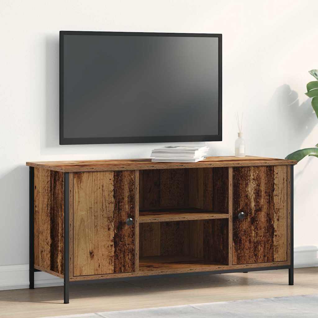 TV-Schrank Altholz 100x40x50 cm Holzwerkstoff und Stahl