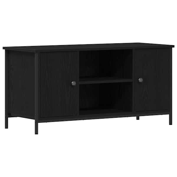 vidaXL Telerikapp 100 x 40 x 50 cm Must tamm Tehispuit