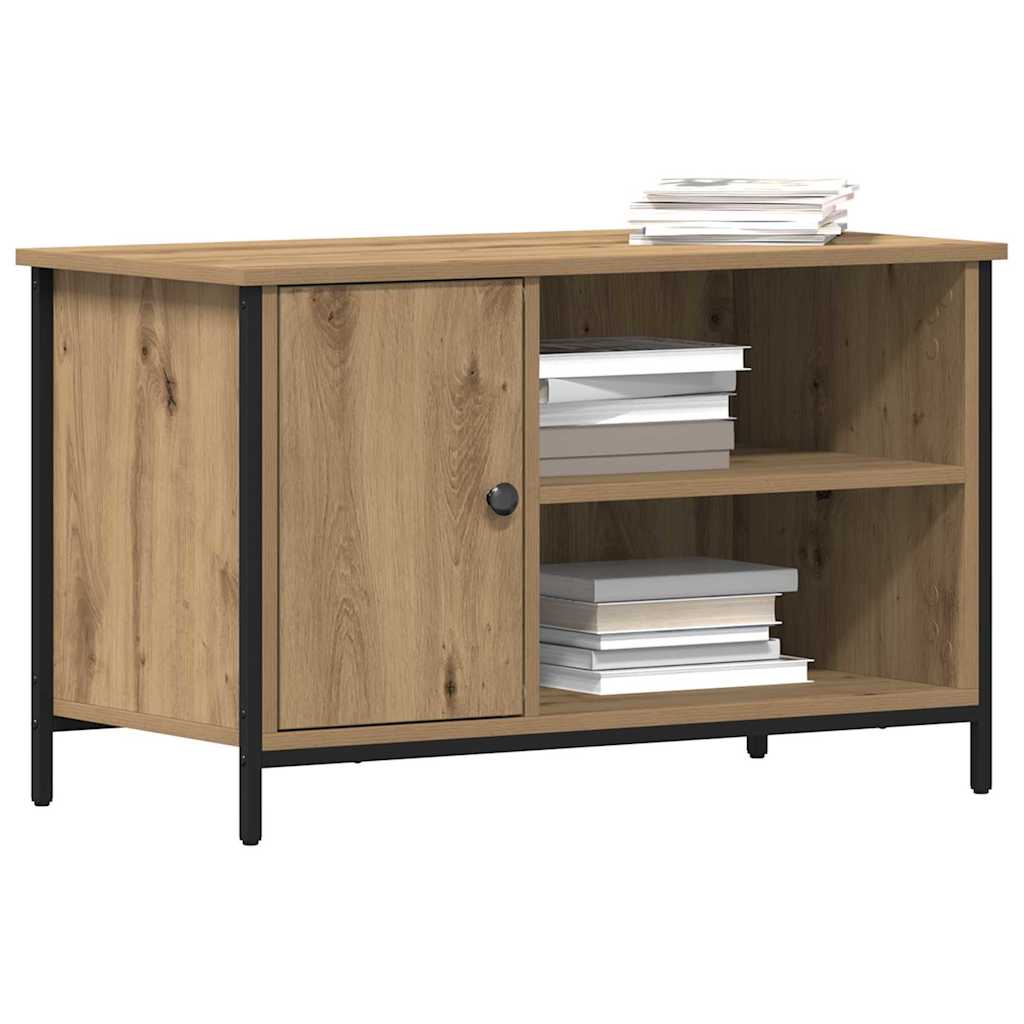 vidaXL Tv-meubel 80x40x50 cm bewerkt hout en staal artisanaal eiken