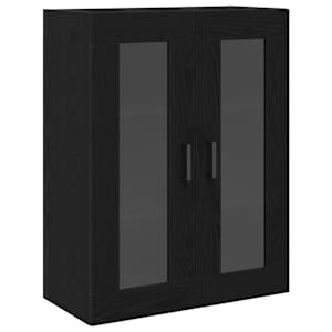 vidaXL Seinekapp Must tamm 69,5 x 34 x 90 cm Tehispuit