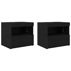 Noční skříňka 2 pcs Černý dub 50 x 40 x 45 cm kompozitní dřevo - obrázek 2