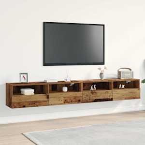 TV wall cabinet Nástěnný 2 pcs Staré dřevo 100 x 30 x 30 cm - obrázek 1