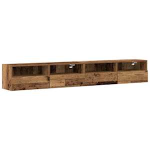 TV wall cabinet Nástěnný 2 pcs Staré dřevo 100 x 30 x 30 cm - obrázek 2