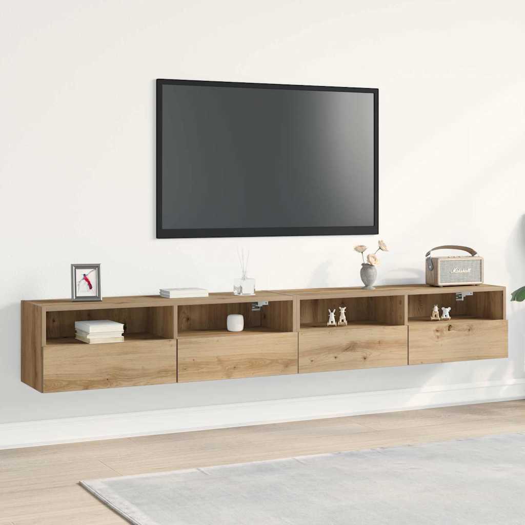 TV-Wandschränke 2 Stk. Artisan Eiche 100x30x30 cm Holzwerkstoff