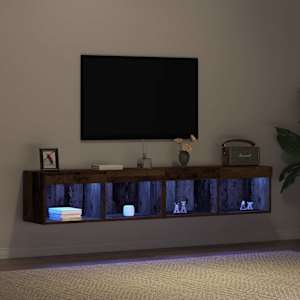 Sestava TV skříněk s LED 2 pcs Staré dřevo 80 x 30 x 30 cm - obrázek 6