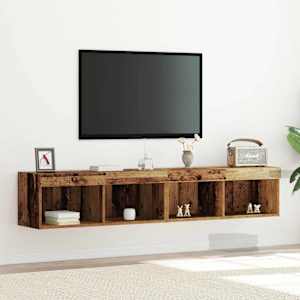 Sestava TV skříněk s LED 2 pcs Staré dřevo 80 x 30 x 30 cm - obrázek 1