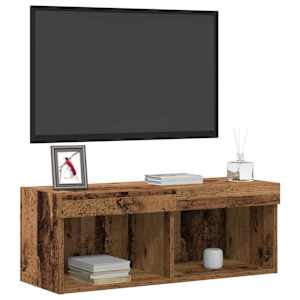 Sestava TV skříněk s LED 2 pcs Staré dřevo 80 x 30 x 30 cm - obrázek 3