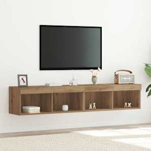 Sestava TV skříněk s LED 2 pcs Artisanový dub 80 x 30 x 30 cm - obrázek 1