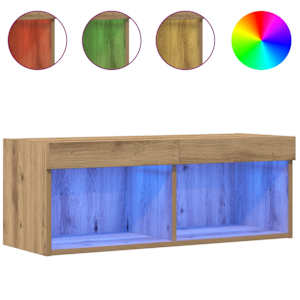 Sestava TV skříněk s LED 2 pcs Artisanový dub 80 x 30 x 30 cm - obrázek 4