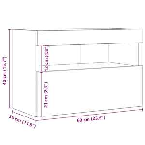 TV wall cabinet Nástěnný 2 pcs Staré dřevo 60 x 30 x 40 cm - obrázek 16