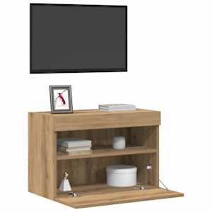 TV wall cabinet Nástěnný 2 pcs dub artisan 60 x 30 x 40 cm - obrázek 3