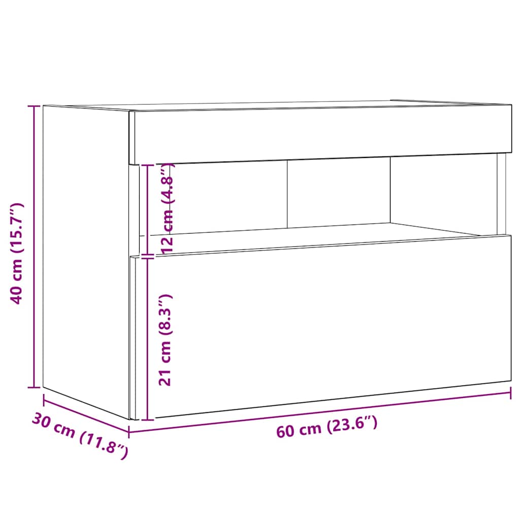 TV wall cabinet Nástěnný 2 pcs dub artisan 60 x 30 x 40 cm - obrázek 16