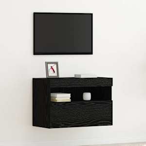 TV wall cabinet Černý dub 60 x 30 x 40 cm kompozitní dřevo - obrázek 1