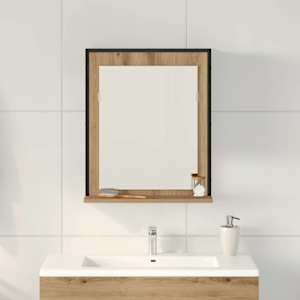 Zrcadlo dub artisan 50 x 12 x 60 cm Sklo a inženýrské dřevo - obrázek 4