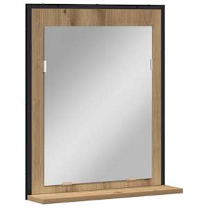 vidaXL Peegel k&auml;sit&ouml;&ouml;tamm 50 x 12 x 60 cm Klaas ja tehnoloogiline puit