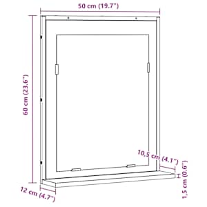 Zrcadlo Černý dub 50 x 12 x 60 cm Sklo a inženýrské dřevo - obrázek 10